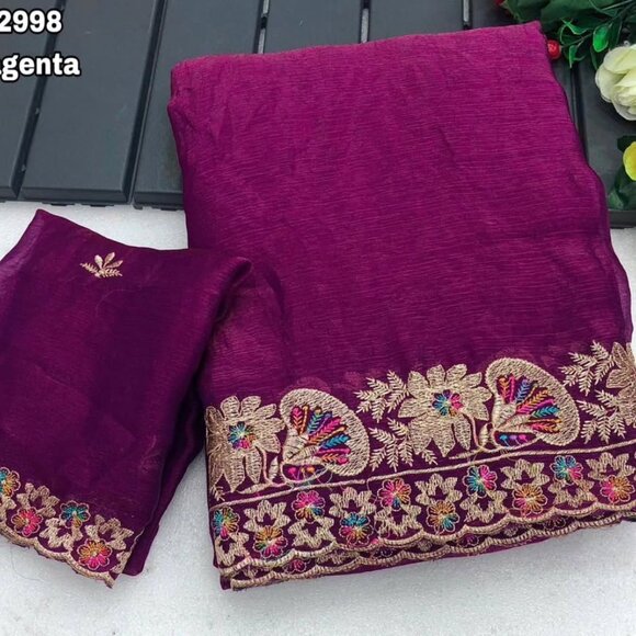 SATIN SAREE - Picture 8 of 12